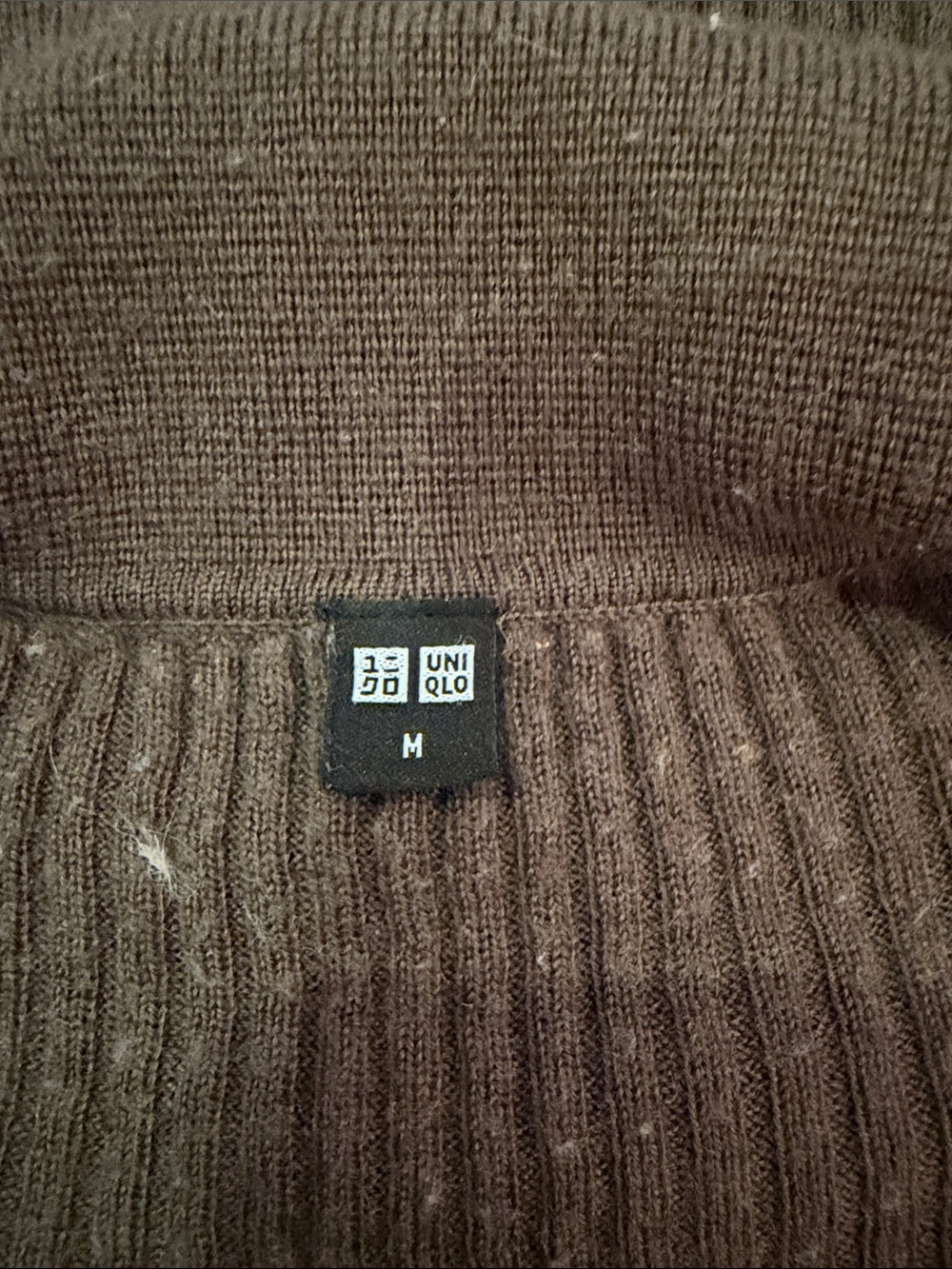 UNIQLO Olive Green Wool Ribbed Button Front Collared Sweater M - Picture 2 of 7